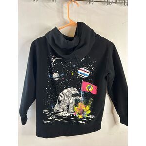 Buccee sweatshirt hoodie Kangaroo pocket black youth medium M Moon Space Galaxy
